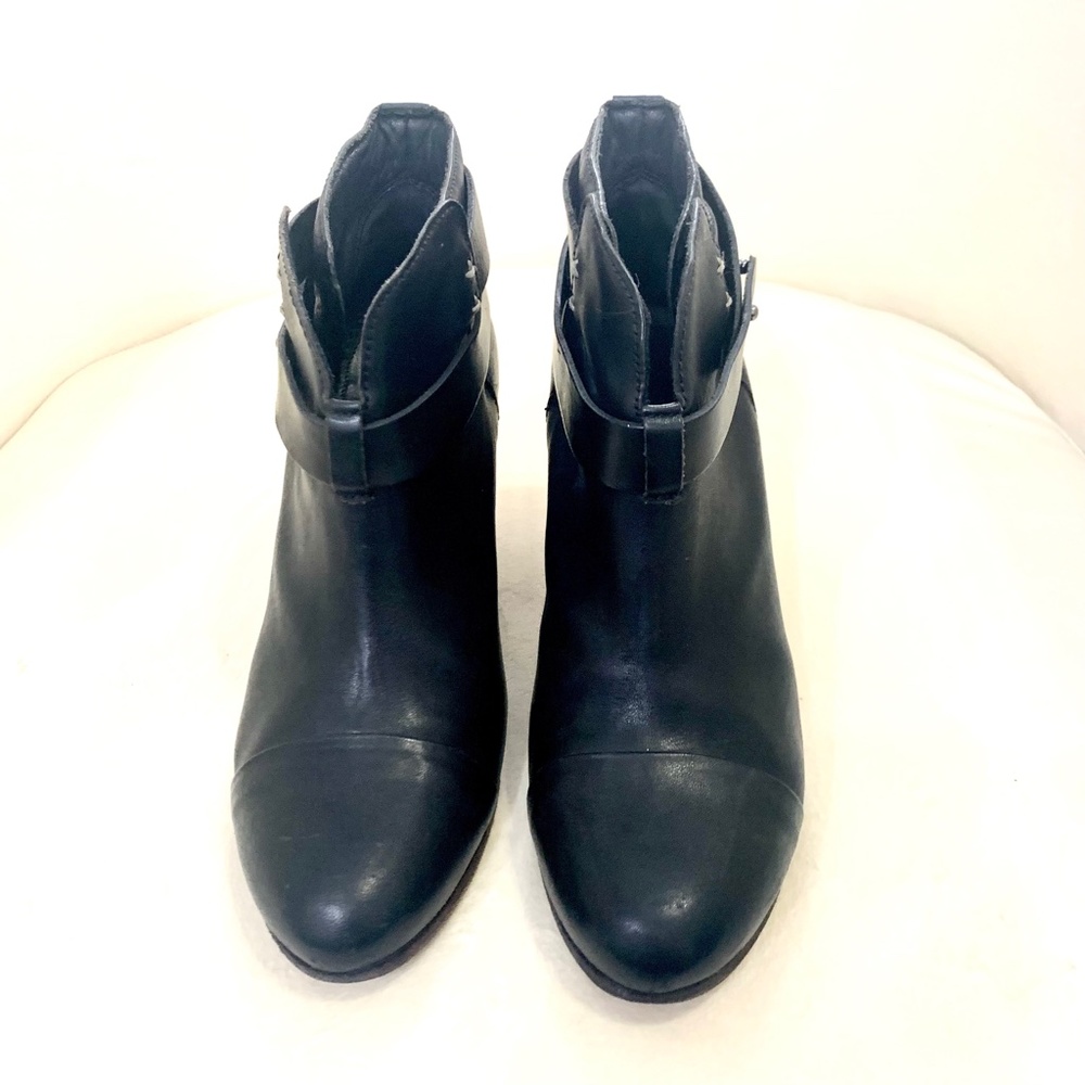 RAG & BONE Like NEW! Black Leather Heeled Harrow Bootie - Picture 9 of 10